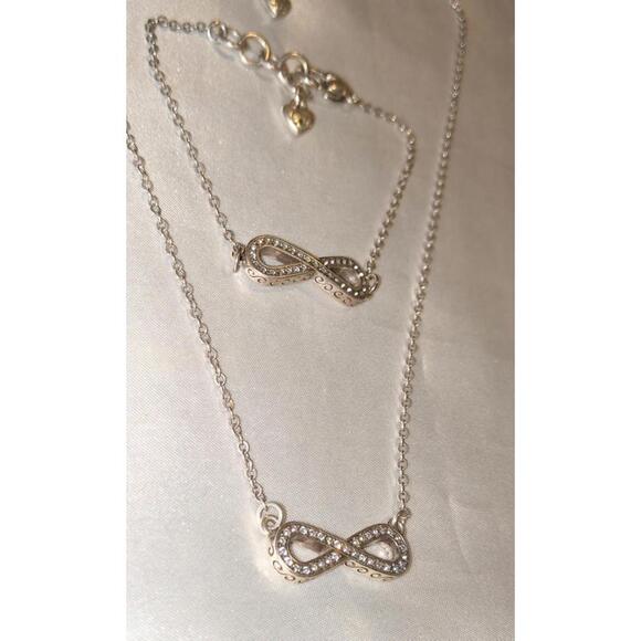 BRIGHTON Starry Night Infinity Ribbon Necklace & Bracelet Set Swarovski Crystals - Picture 5 of 12